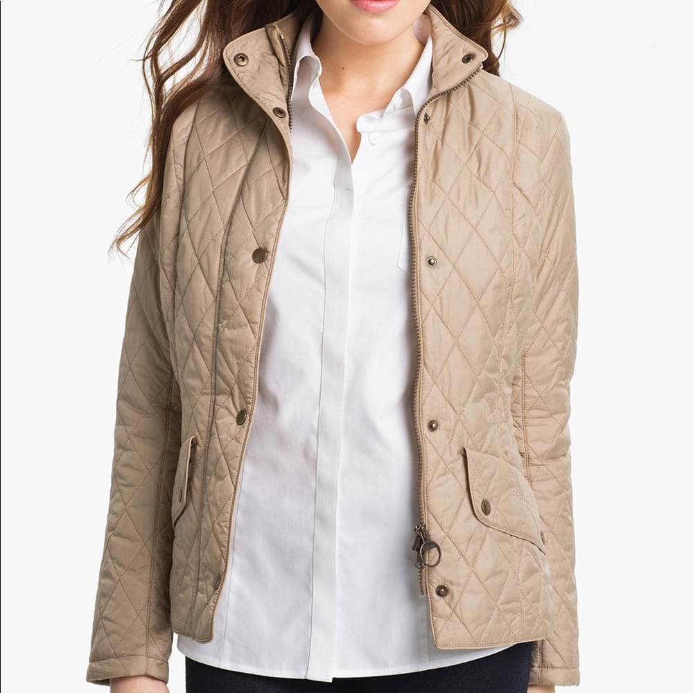 Barbour Tan Quilted Diamond Jacket